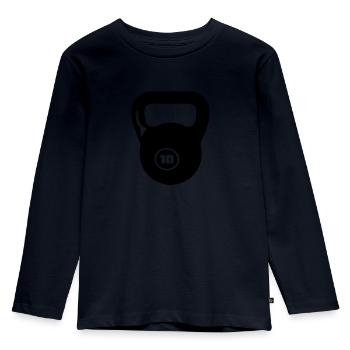 poids haltere cross musculation - T-shirt manches longues Premium Enfant - bleu marine - Devant - AI Model Kid Female (0cm)