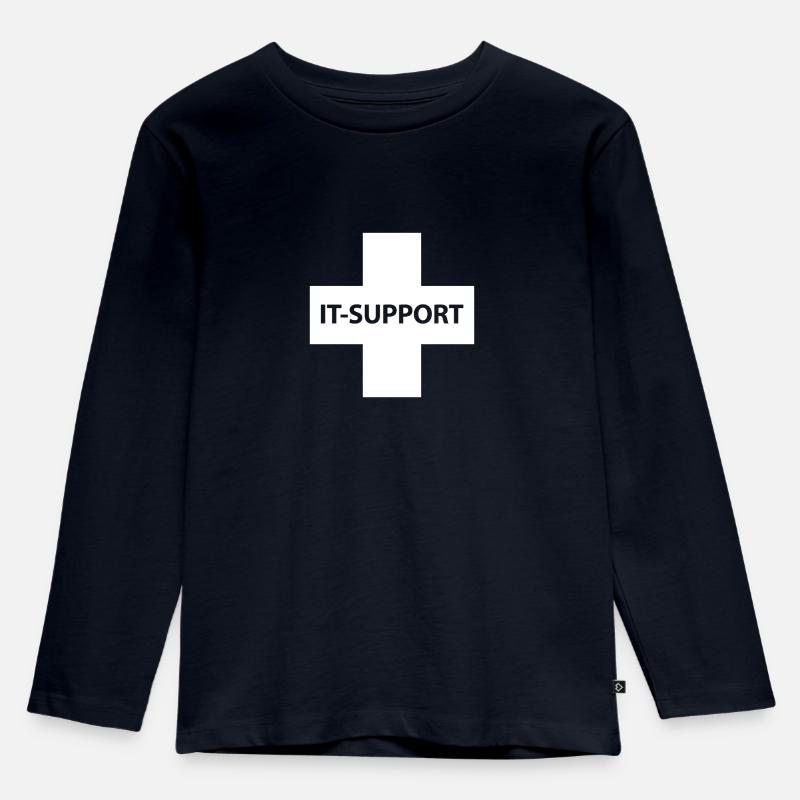 IT Support - Kinder Premium Bio Langarmshirt - Navy
