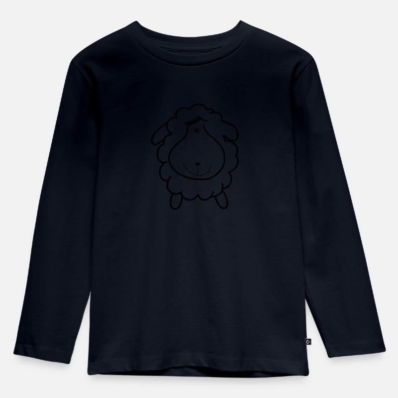 Schaf Geschenkidee - Kinder Premium Bio Langarmshirt - Navy