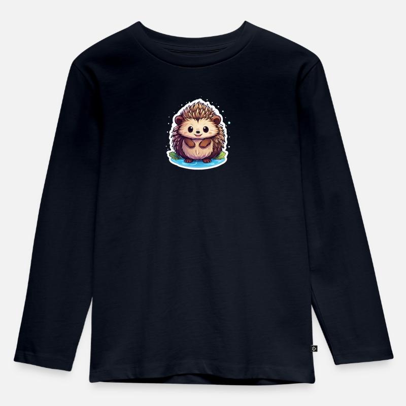 Kleiner Igel - Kinder Premium Bio Langarmshirt - Navy