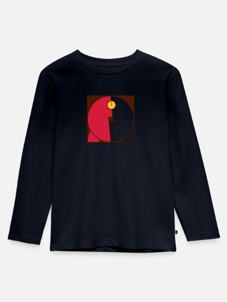 Paar 2, kombinierbar mit Partner-Motiv - Kinder Premium Bio Langarmshirt - Navy
