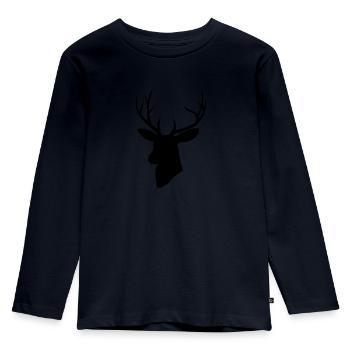 Deer vector - Kids' Premium Longsleeve Shirt - navy - Front - AI Model Kid Female (0cm)