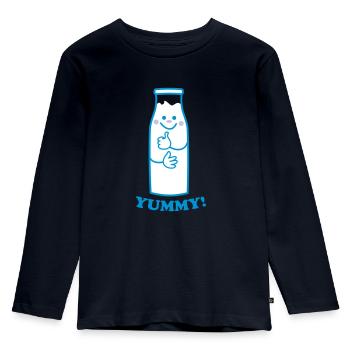 Cute milk bottle - Kids' Premium Longsleeve Shirt - navy - Front - AI Model Kid Female (0cm)