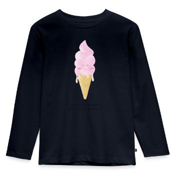 Softeis - Kinder Premium Bio Langarmshirt - Navy - Vorne - AI Model Kid Female (0cm)