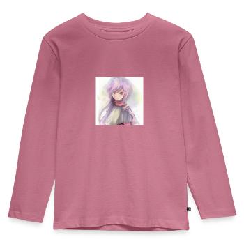 Anime - T-shirt manches longues Premium Enfant - mauve - Devant - AI Model Kid Female (0cm)