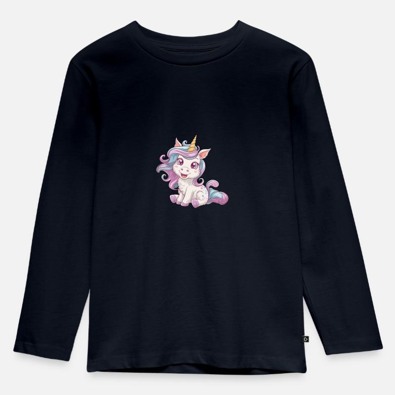 Rosi Regenbogen - Kinder Premium Bio Langarmshirt - Navy