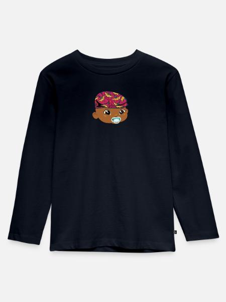 Afrikanische Kinderflaschen - Kinder Premium Bio Langarmshirt - Navy