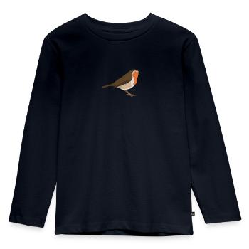 Rotkehlchen - Kinder Premium Bio Langarmshirt - Navy - Vorne - AI Model Kid Female (0cm)