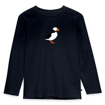 Papageitaucher - Kinder Premium Bio Langarmshirt - Navy - Vorne - AI Model Kid Female (0cm)