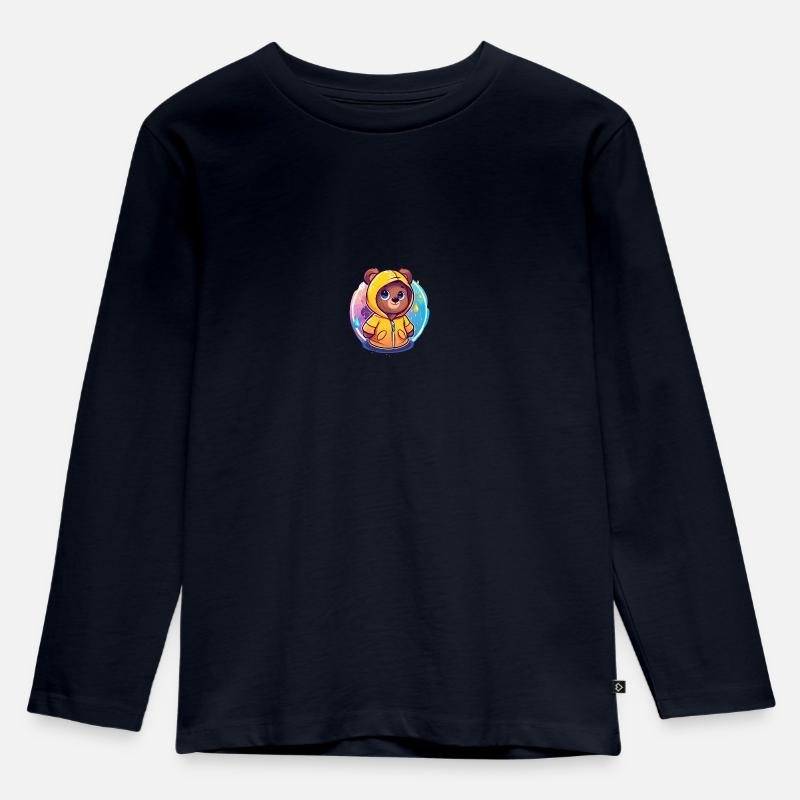 Teddybär - Kinder Premium Bio Langarmshirt - Navy