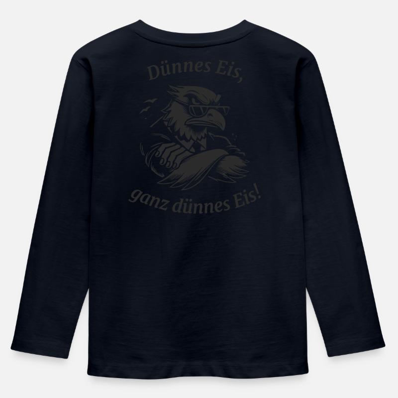 Dünnes Eis 2.0 - Kinder Premium Bio Langarmshirt - Navy