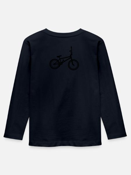 BMX Logo - Kinder Premium Bio Langarmshirt - Navy