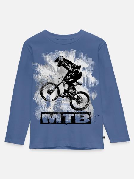 MTB - Kinder Premium Bio Langarmshirt - Taubenblau
