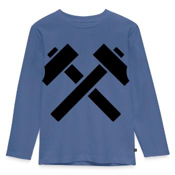 Hammer - Kinder Premium Bio Langarmshirt - Taubenblau - Vorne - AI Model Kid Female (0cm)