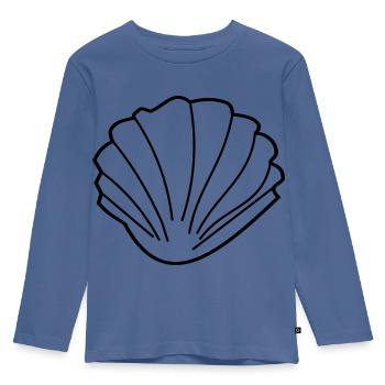 Muschel - Kinder Premium Bio Langarmshirt - Taubenblau - Vorne - AI Model Kid Female (0cm)