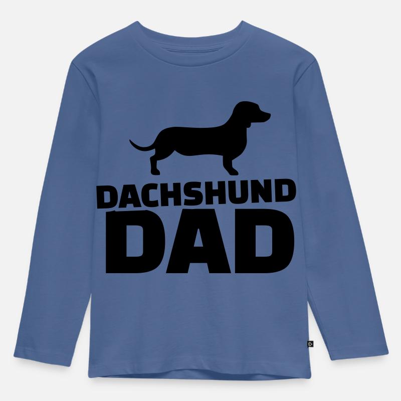 Dackel - Kinder Premium Bio Langarmshirt - Taubenblau