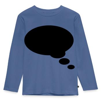 Comic bubble, your text, template, speechbubble, - Kids' Premium Longsleeve Shirt - stone blue - Front - AI Model Kid Female (0cm)