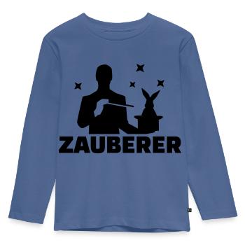 Zauberer - Kinder Premium Bio Langarmshirt - Taubenblau - Vorne - AI Model Kid Female (0cm)