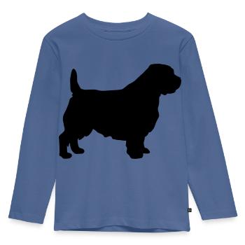 Norfolk Terrier - Kinder Premium Bio Langarmshirt - Taubenblau - Vorne - AI Model Kid Female (0cm)