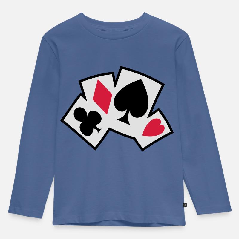 pokerkarten - Kinder Premium Bio Langarmshirt - Taubenblau