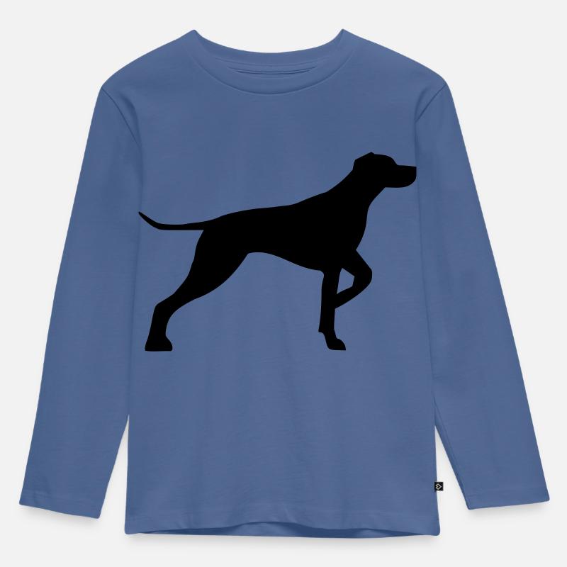 Jagdhund - Kinder Premium Bio Langarmshirt - Taubenblau