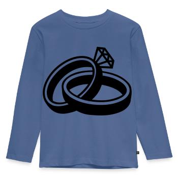 Rings - Kids' Premium Longsleeve Shirt - stone blue - Front - AI Model Kid Female (0cm)