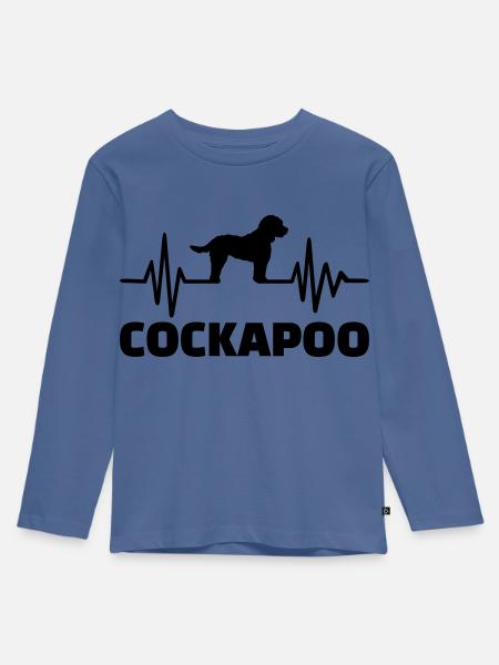 Cockapoo - Kinder Premium Bio Langarmshirt - Taubenblau