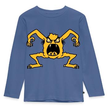 monster - Kids' Premium Longsleeve Shirt - stone blue - Front - AI Model Kid Female (0cm)
