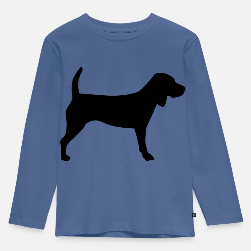 Beagle - Kinder Premium Bio Langarmshirt - Taubenblau
