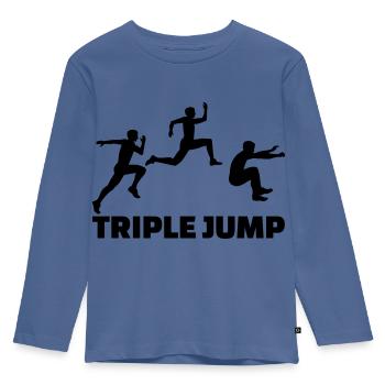 Triple Jump - Kids' Premium Longsleeve Shirt - stone blue - Front - AI Model Kid Female (0cm)