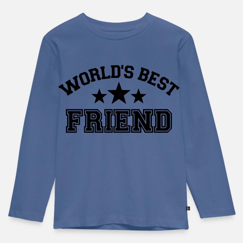 Freund - Kinder Premium Bio Langarmshirt - Taubenblau