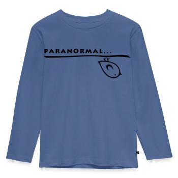 Tweetlercools - PARANORMAL - Kinder Premium Bio Langarmshirt - Taubenblau - Vorne - AI Model Kid Female (0cm)