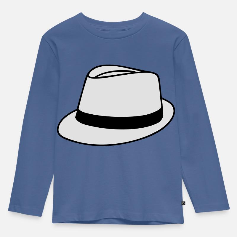 Hut - Kinder Premium Bio Langarmshirt - Taubenblau