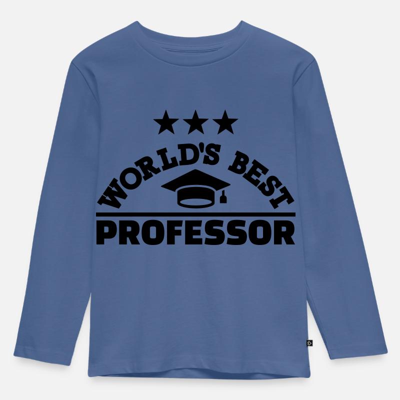 Professor - Kinder Premium Bio Langarmshirt - Taubenblau