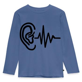 Ear - Kids' Premium Longsleeve Shirt - stone blue - Front - AI Model Kid Female (0cm)