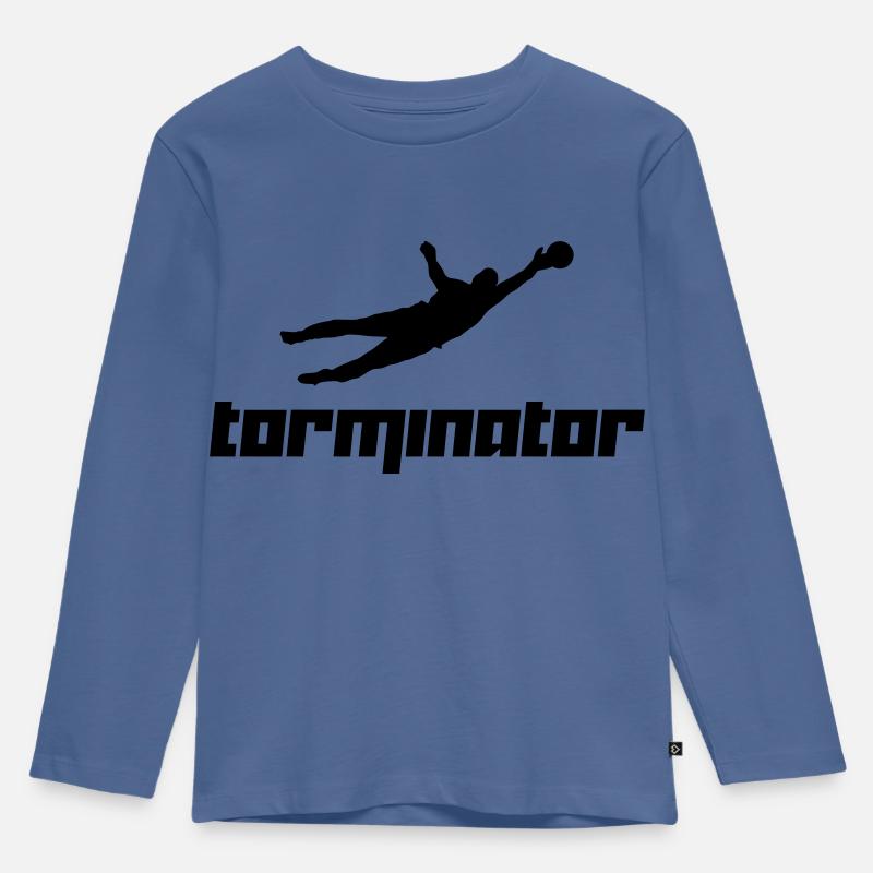Torminator 2 (Vektor) - Kinder Premium Bio Langarmshirt - Taubenblau