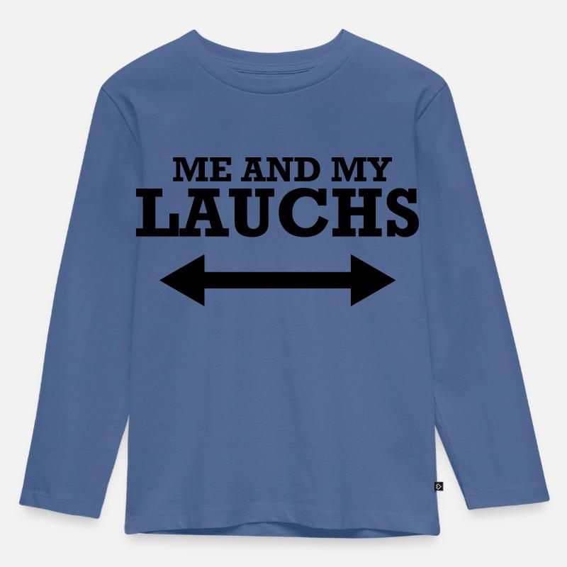 Me and my lauchs - Kinder Premium Bio Langarmshirt - Taubenblau