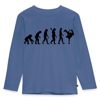 Hip Hop - T-shirt manches longues Premium Enfant - bleu pigeon - Devant - AI Model Kid Female (0cm)