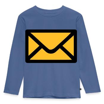 Brief Umschlag - Kinder Premium Bio Langarmshirt - Taubenblau - Vorne - AI Model Kid Female (0cm)