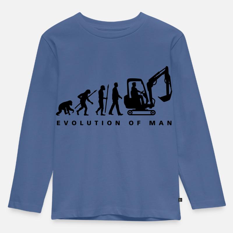 evolution_baggerfahrer_122013_a_1c - Kinder Premium Bio Langarmshirt - Taubenblau
