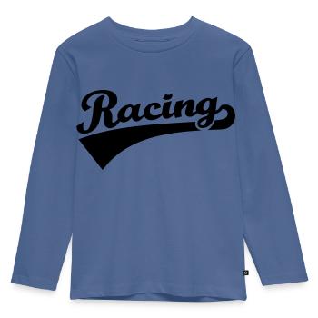 Racing - Kids' Premium Longsleeve Shirt - stone blue - Front - AI Model Kid Female (0cm)