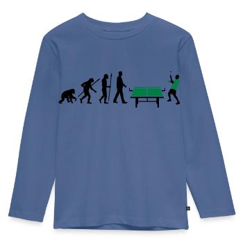 evolution_table_tennis_072012_a_2c - Kids' Premium Longsleeve Shirt - stone blue - Front - AI Model Kid Female (0cm)