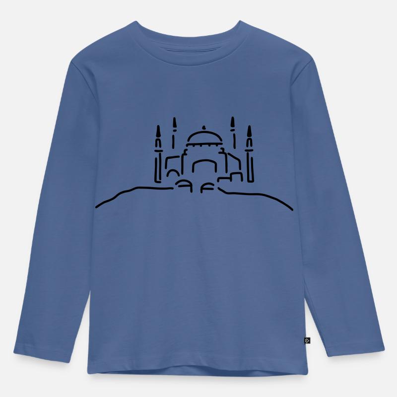 hagia moschee istanbul - Kinder Premium Bio Langarmshirt - Taubenblau