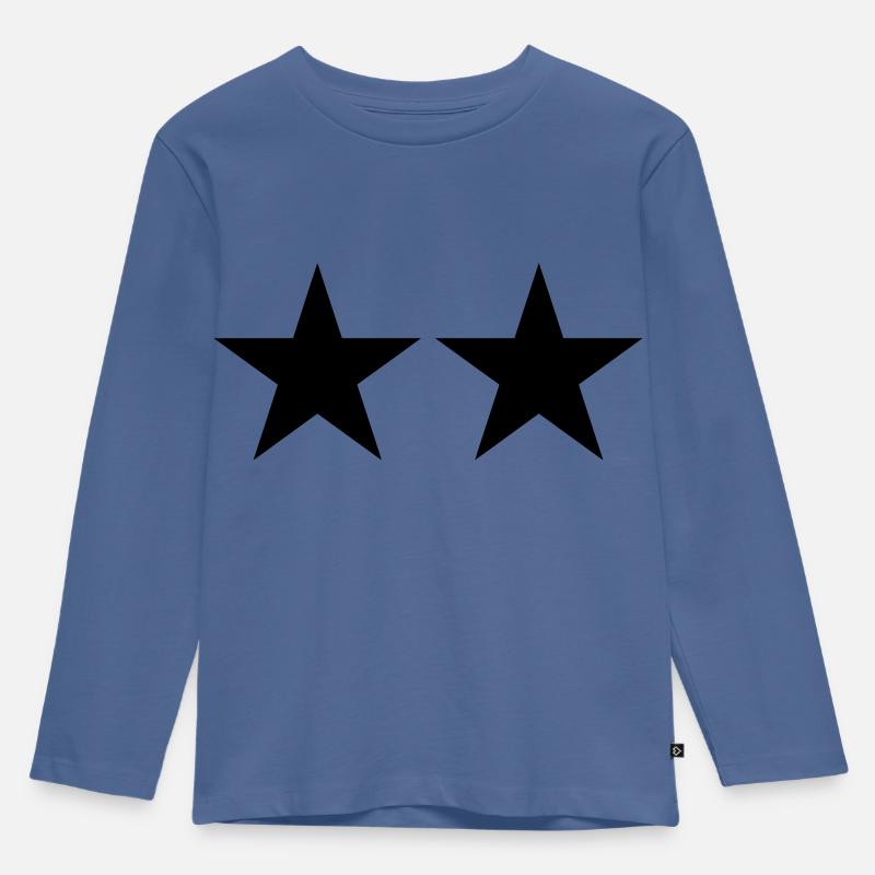 Stern Sternchen - Kinder Premium Bio Langarmshirt - Taubenblau