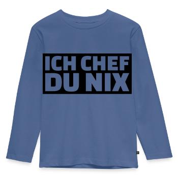 Chef - Kinder Premium Bio Langarmshirt - Taubenblau - Vorne - AI Model Kid Female (0cm)