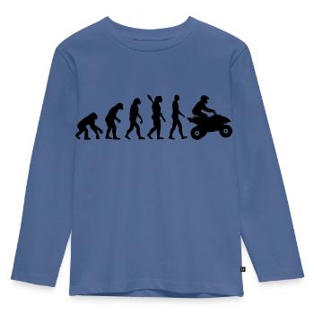 Quad - Kids' Premium Longsleeve Shirt - stone blue - Front - AI Model Kid Female (0cm)