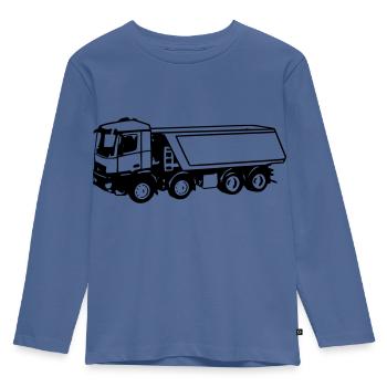 Kipper / Laster / LKW - Kinder Premium Bio Langarmshirt - Taubenblau - Vorne - AI Model Kid Female (0cm)