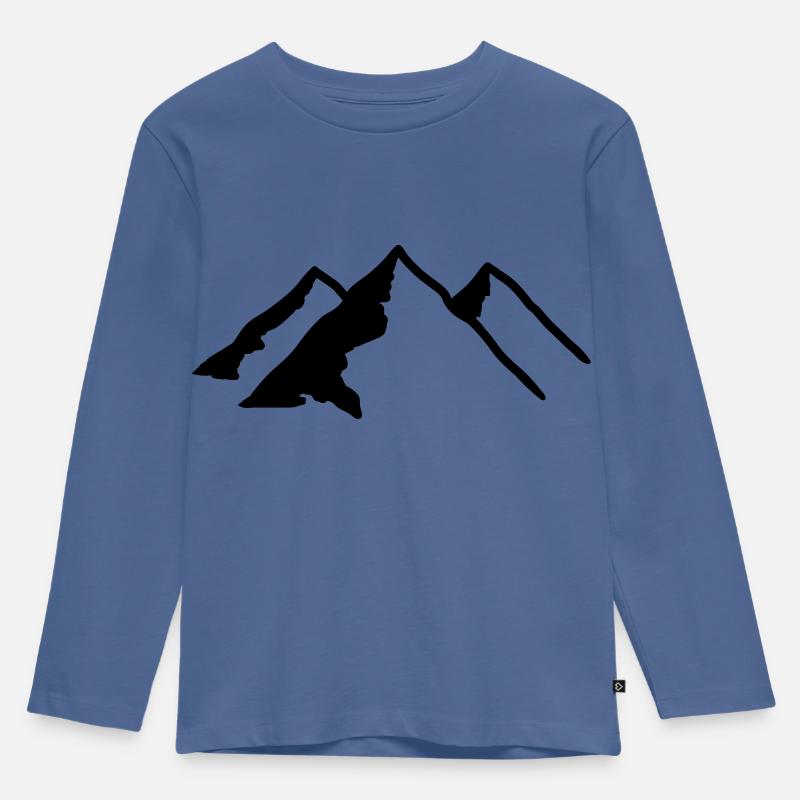 Berge - Kinder Premium Bio Langarmshirt - Taubenblau