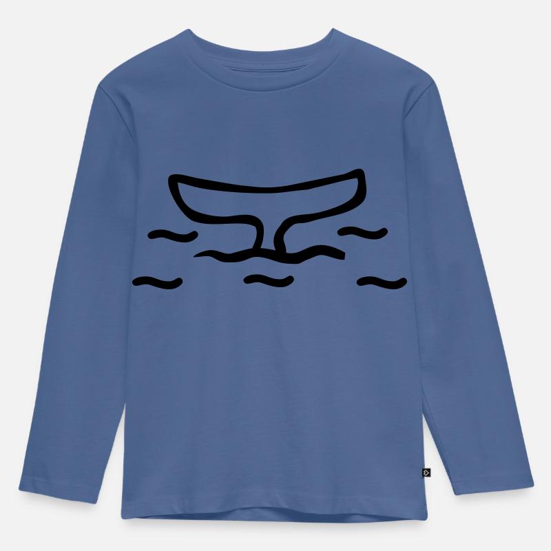 Flosse Schwanzflosse - Kinder Premium Bio Langarmshirt - Taubenblau