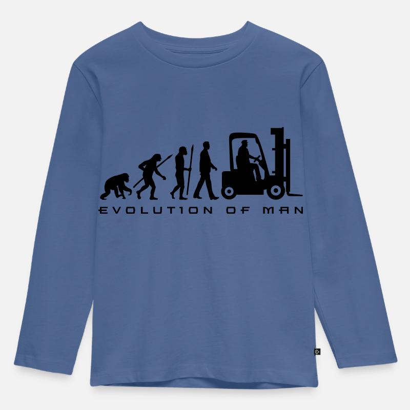evolution_gabelstapler_122013_a_1c - Kinder Premium Bio Langarmshirt - Taubenblau